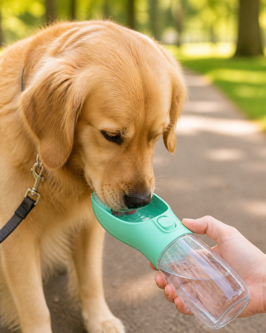 KYRAVA™ Portable Dog Water Bottle in use